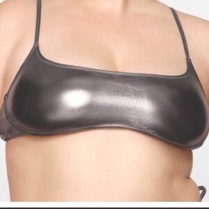 SKIMS Micro Scoop Bikini Top in Carbon NWT